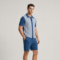 Rhys Jacquard Two Piece Set in Royal Blue