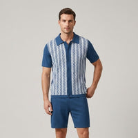 Rhys Jacquard Two Piece Set in Royal Blue