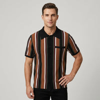Rhys Spread Collar Shirt in Espresso