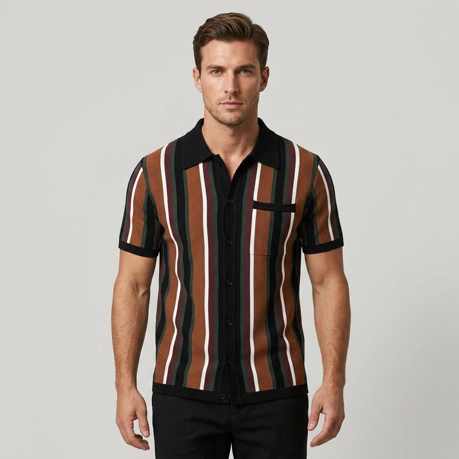 Rhys Spread Collar Shirt in Espresso