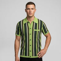 Rhys Spread Collar Shirt in Lime Green