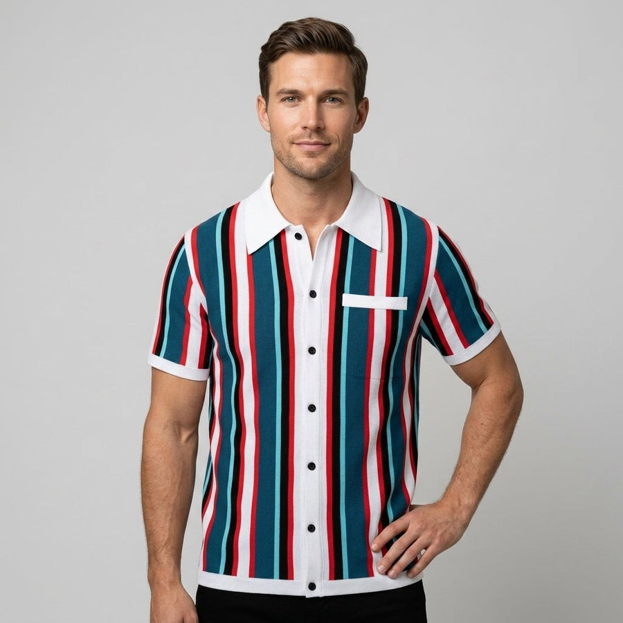 Rhys Spread Collar Shirt in Pearl