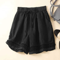 Rica™ Relaxed Embroidered Shorts in Black