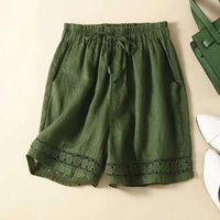 Rica™ Relaxed Embroidered Shorts in Green