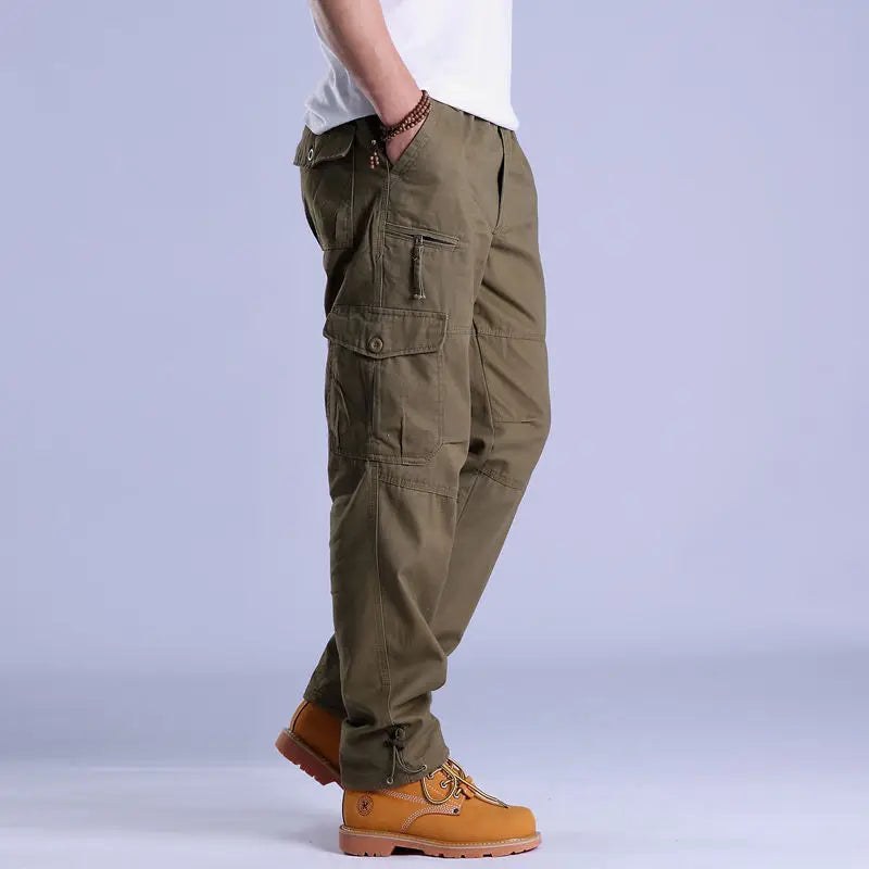 Ripstop Cotton Cargo Pants in Army Green