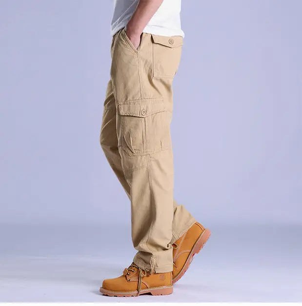 Ripstop Cotton Cargo Pants in Khaki