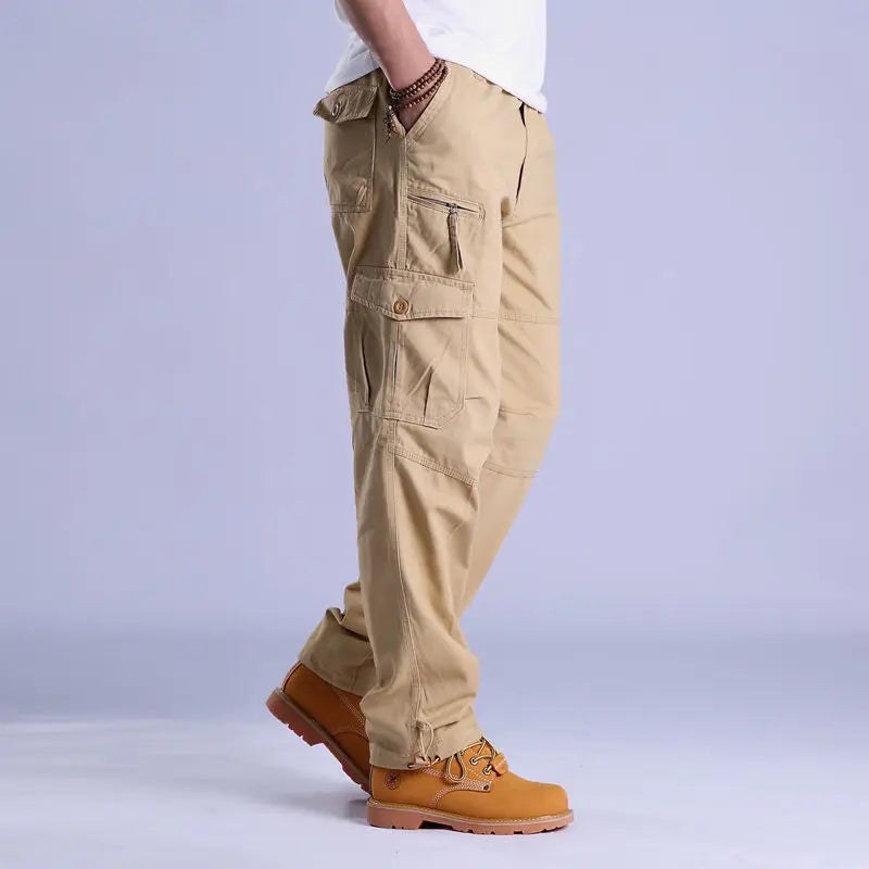 Ripstop Cotton Cargo Pants in Khaki