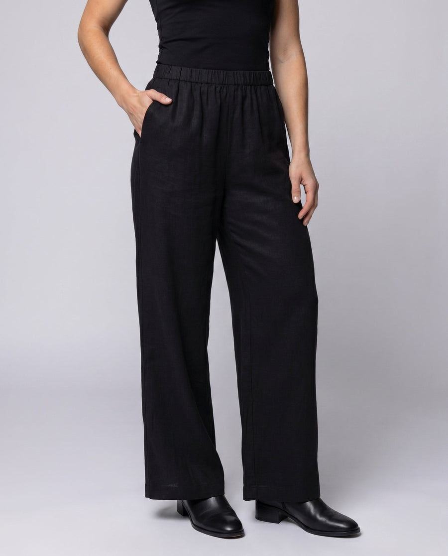 Rita Casual Linen Trousers with Elastic Waist