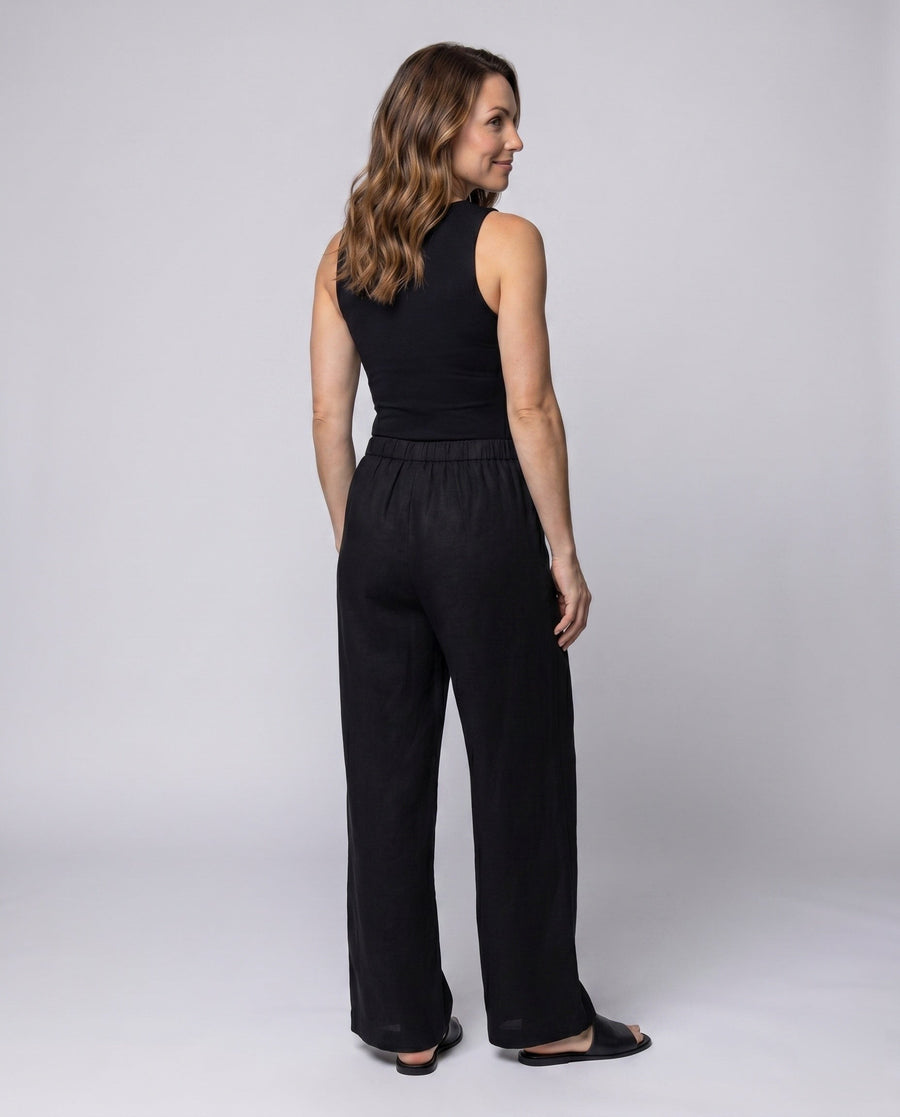 Rita Casual Linen Trousers with Elastic Waist