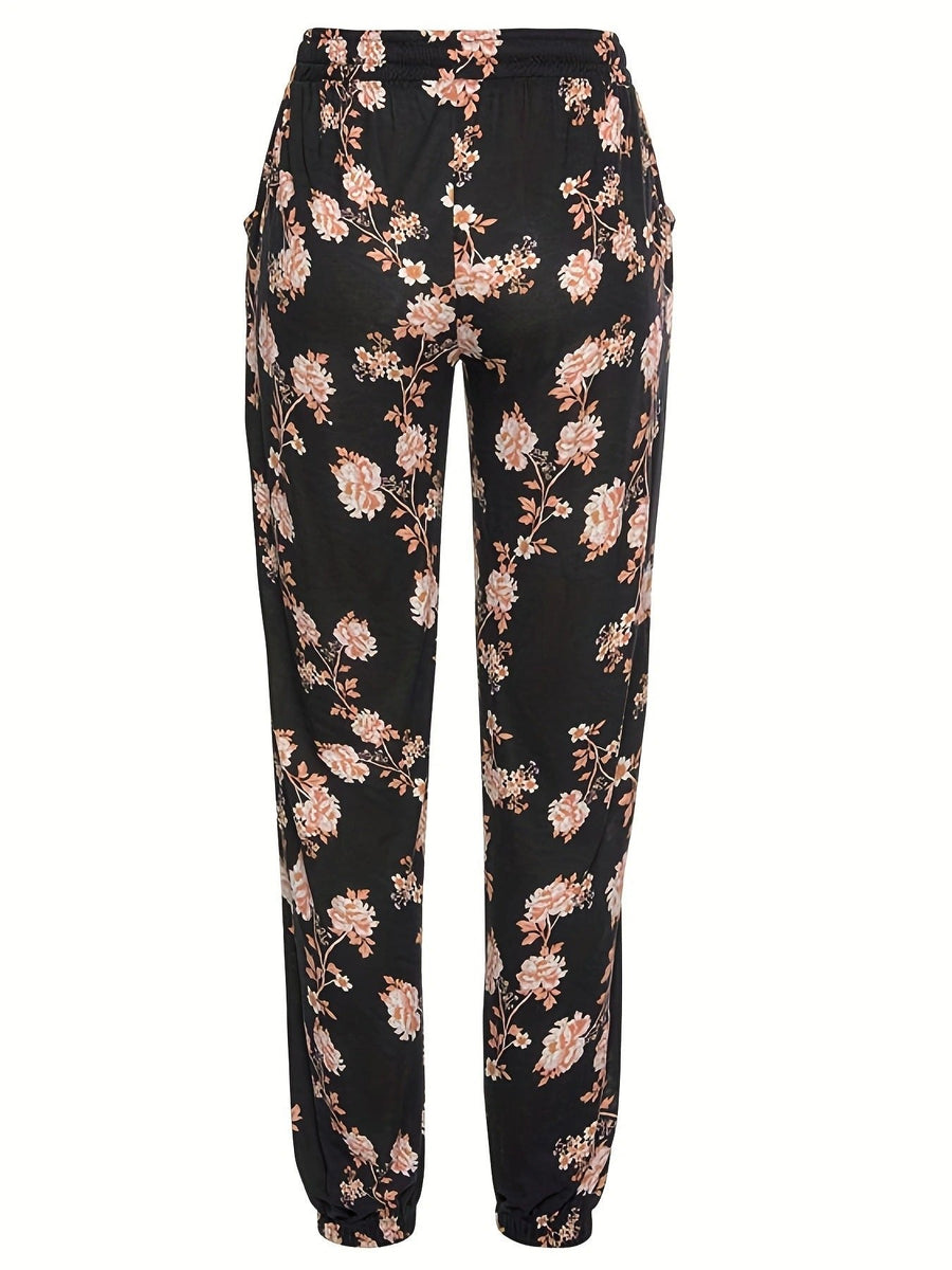 Rita Comfortable Jersey Trousers with Elastic Waist in Black