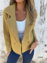 Rita Elegant Blazer with Button Front in Yellow