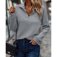 Rita Sweater with Zip Front in Grey