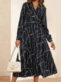 Rita Wrap Dress with Pleated in Black