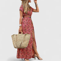 Natalie | Women's Casual Boho V-Neck Maxi Dress