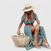 Natalie | Women's Casual Boho V-Neck Maxi Dress