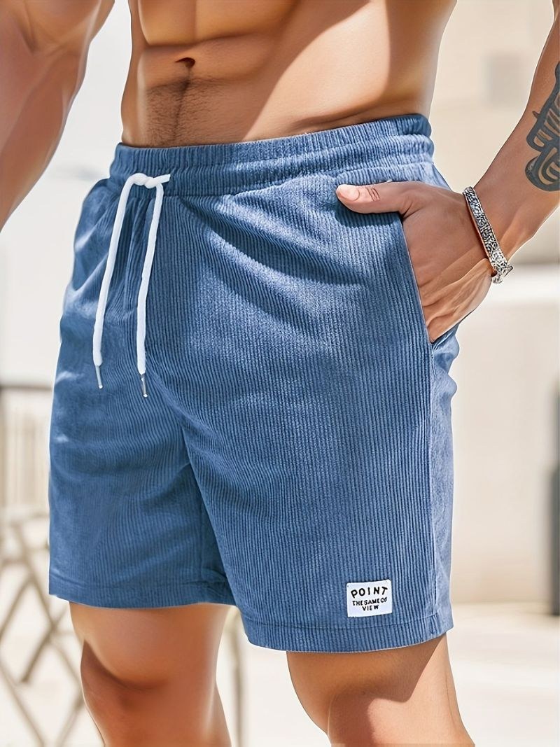 Roan Casual Corduroy Shorts in Light Blue