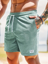 Roan Casual Corduroy Shorts in Light Green