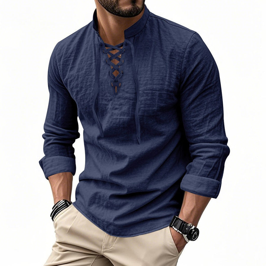 Roan Casual Shirt with Stand Collar