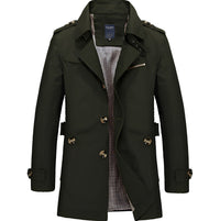 Roan Elegant Trench Coat in Army Green