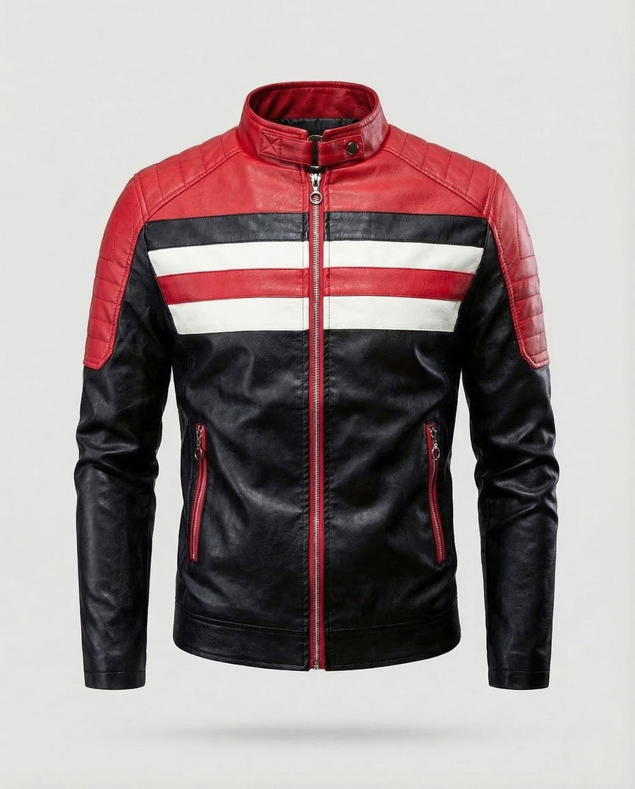 Roan Leather Jacket in Brick Red
