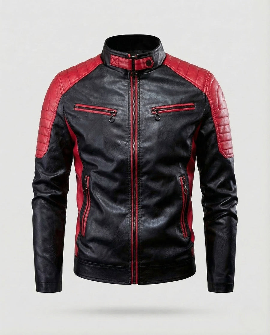 Roan Leather Jacket in Red