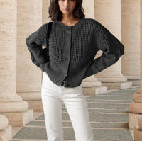 Robin Casual Knit Cardigan in Black