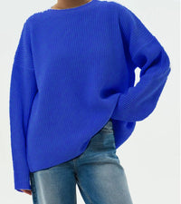 Robin Casual Knit Sweater in Blue