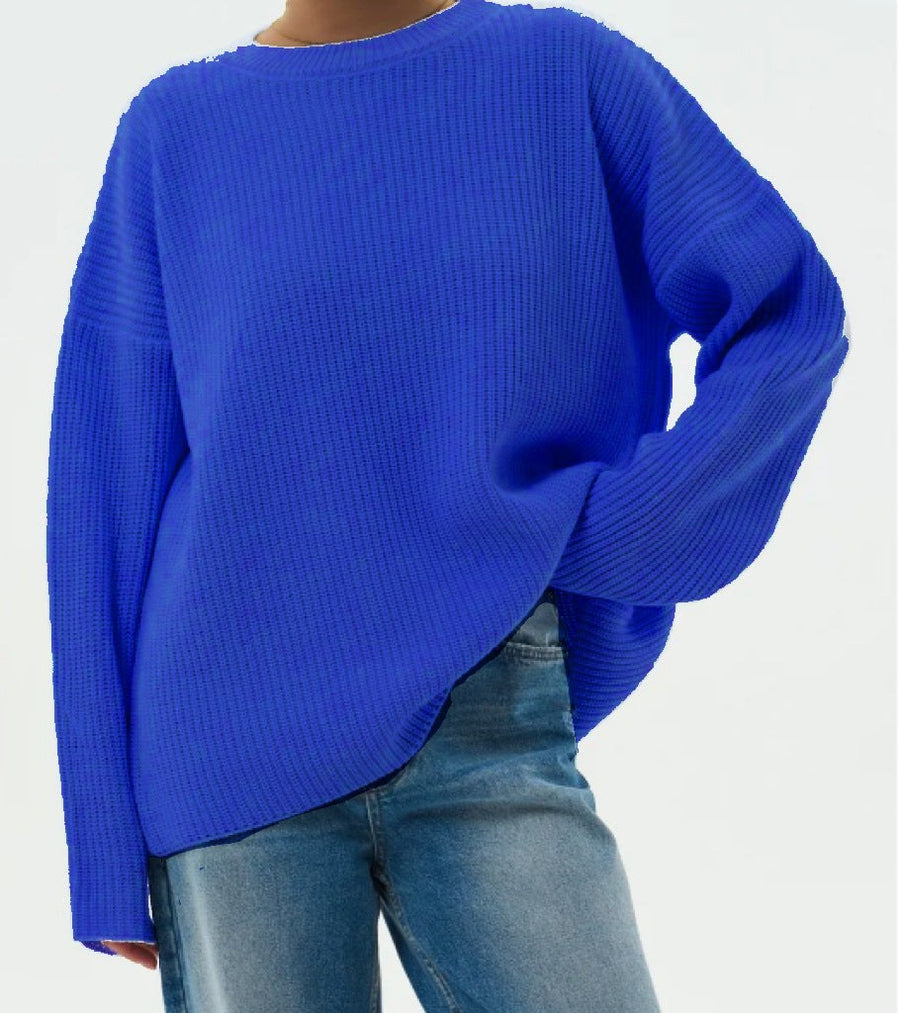 Robin Casual Knit Sweater in Blue