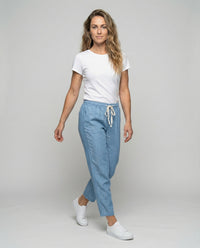 Robin Lightweight Linen Trousers with Drawstring Waist and Side Pockets