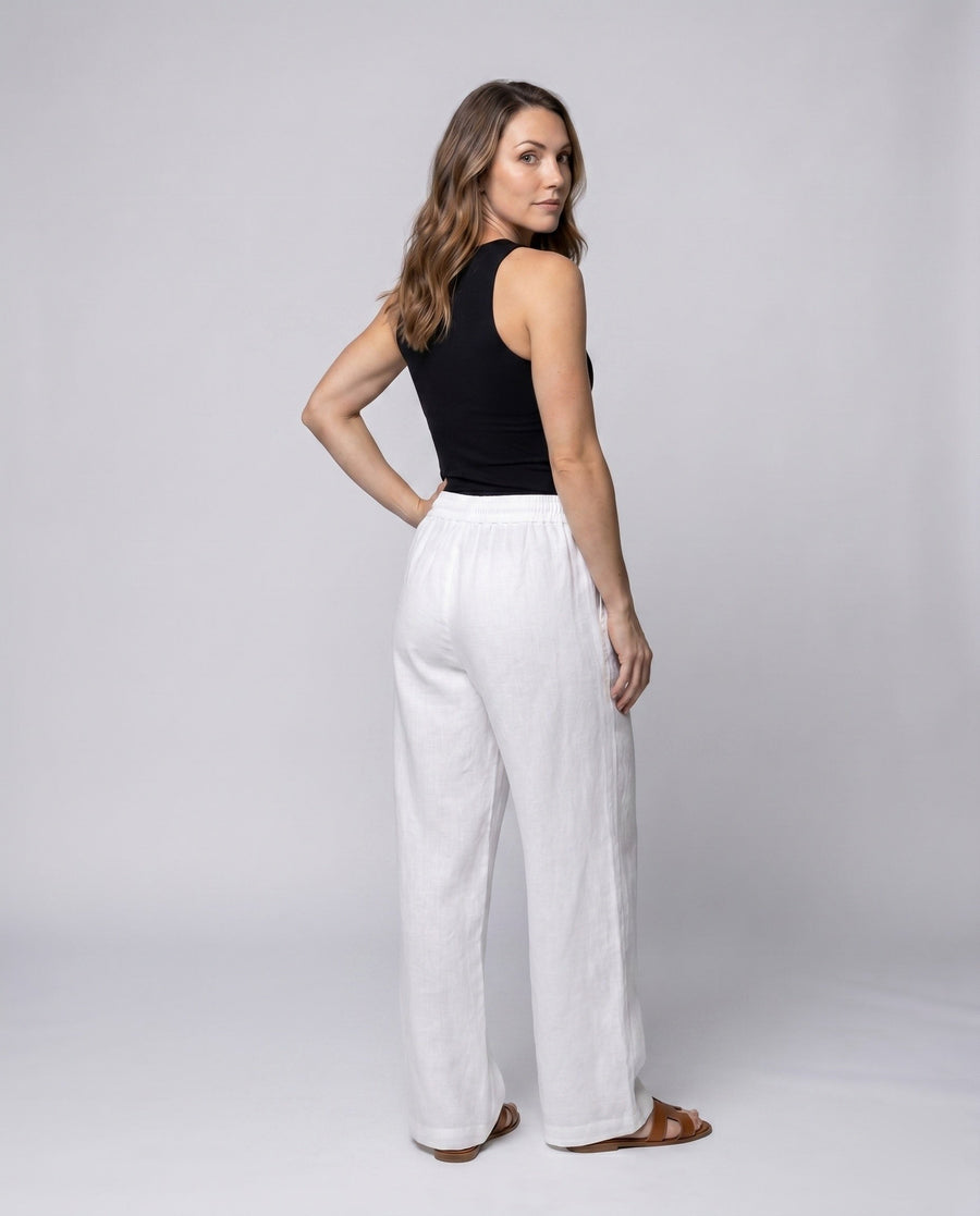 Robin Linen Trousers with Elastic Waist