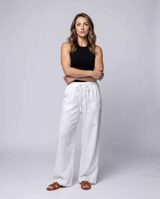 Robin Linen Trousers with Elastic Waist