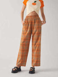 Robin Trousers with Elastic Waist and Checked