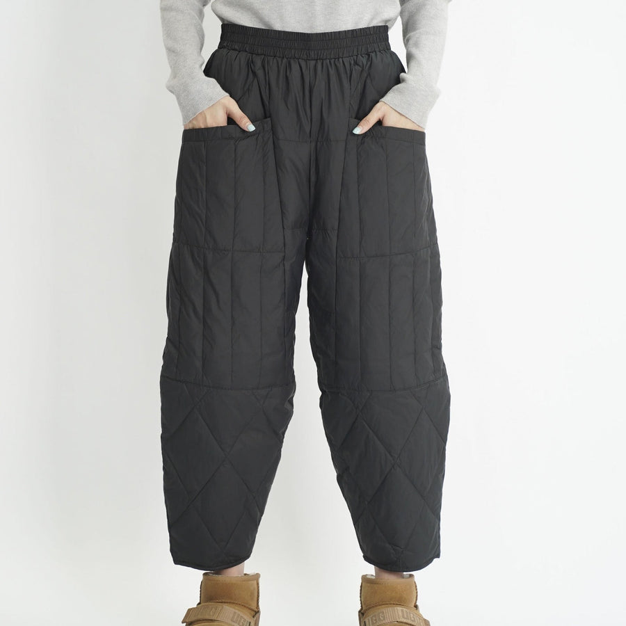 Robin Trousers with Elastic Waist and Pockets in Black