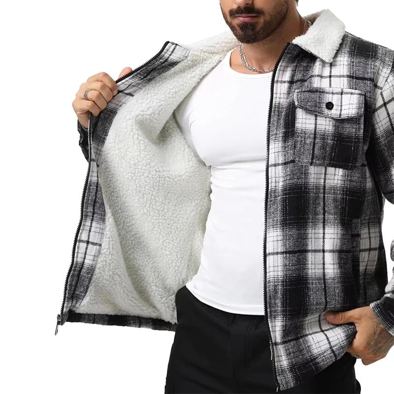 Robinson Sherpa Lined Flannel Jacket in Indigo Blue