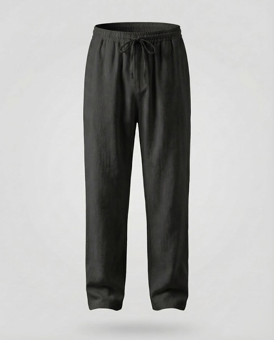 Roderick Linen Trousers in Black