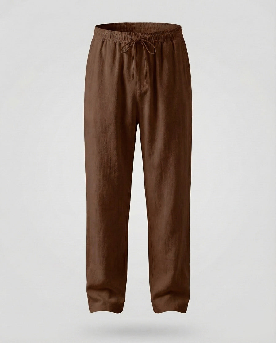 Roderick Linen Trousers in Brown