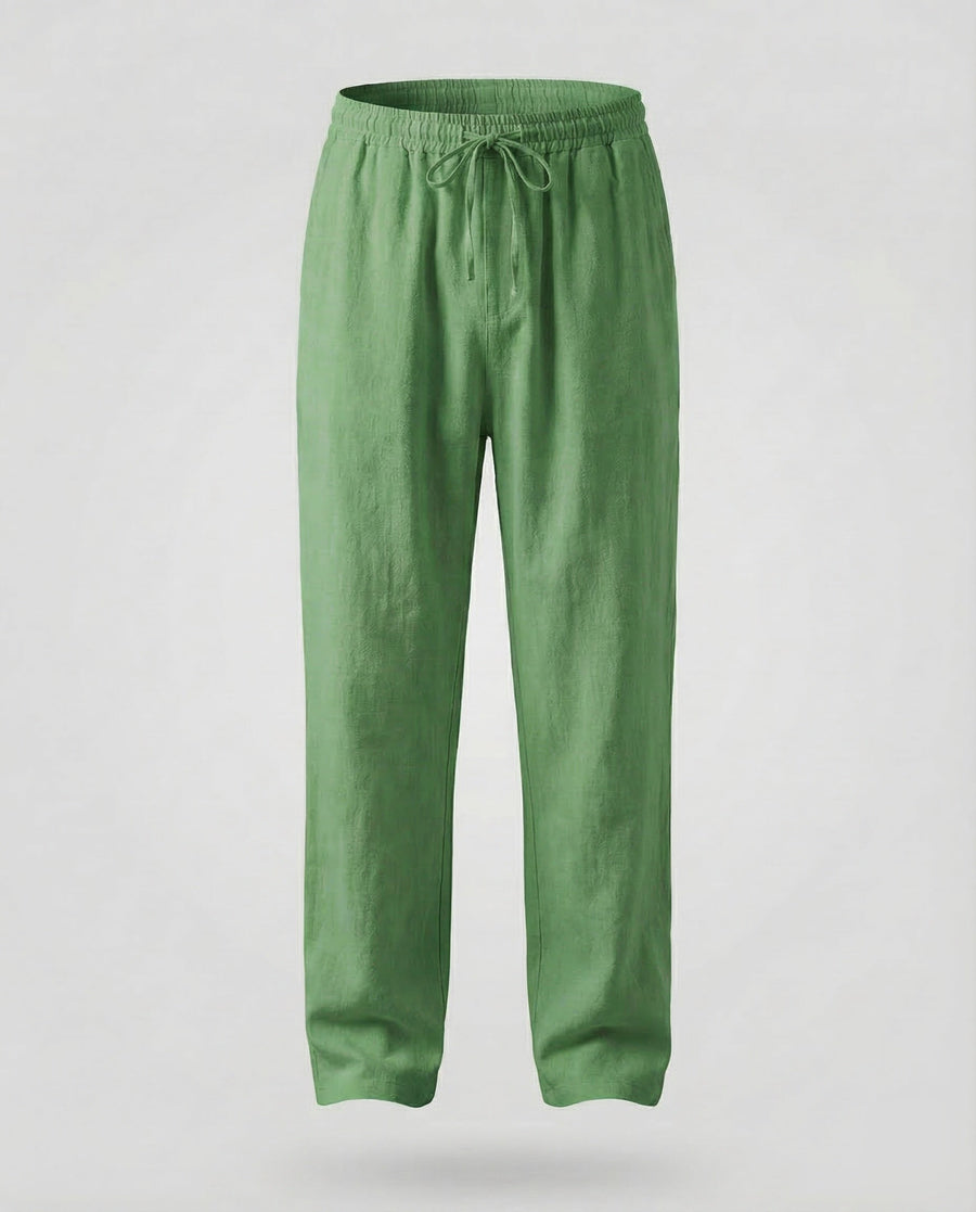 Roderick Linen Trousers in Green