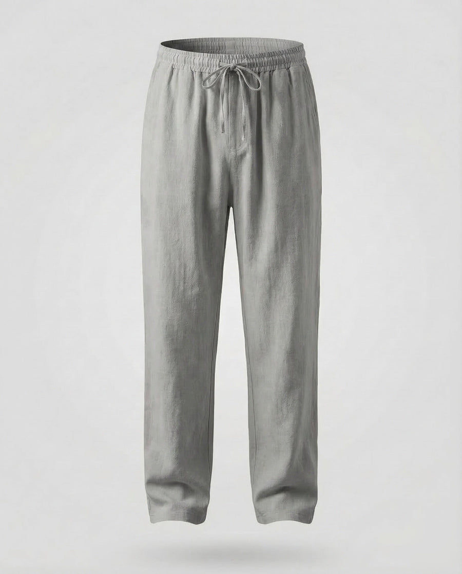 Roderick Linen Trousers in Grey