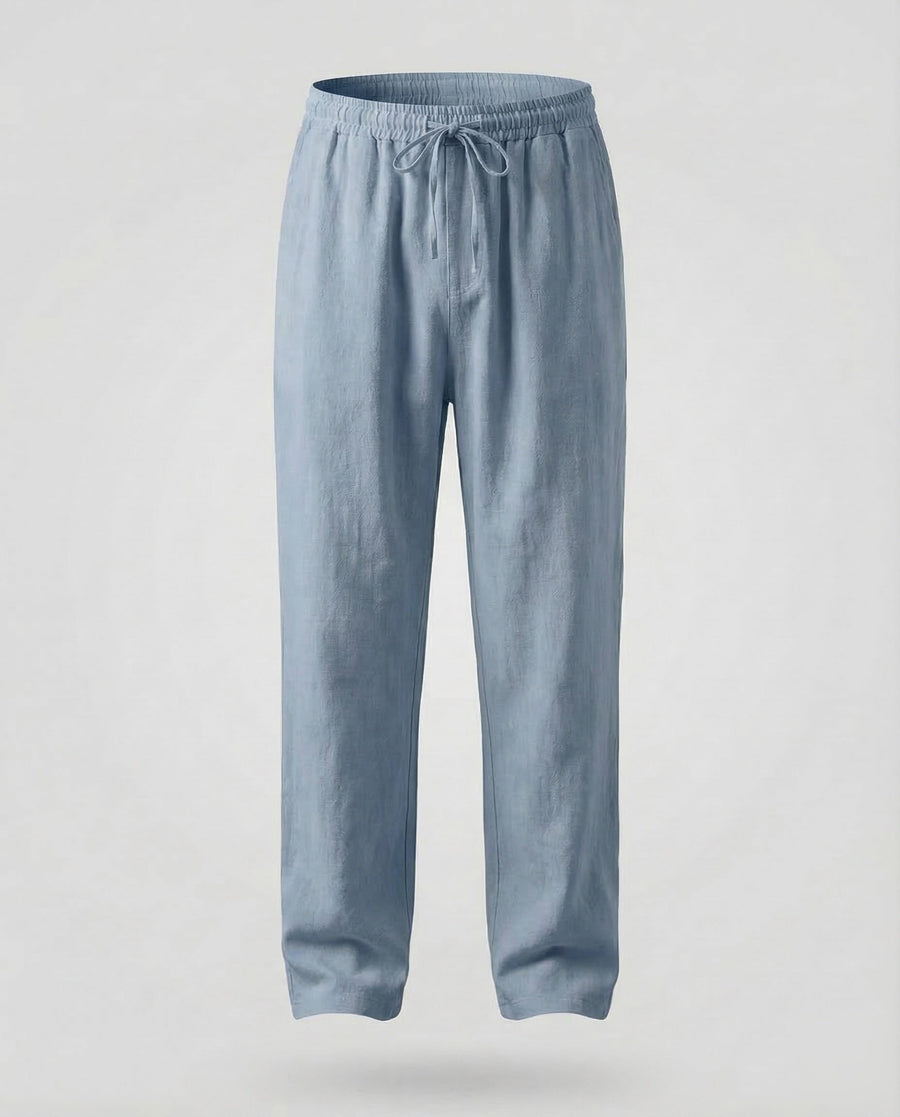 Roderick Linen Trousers in Light Blue