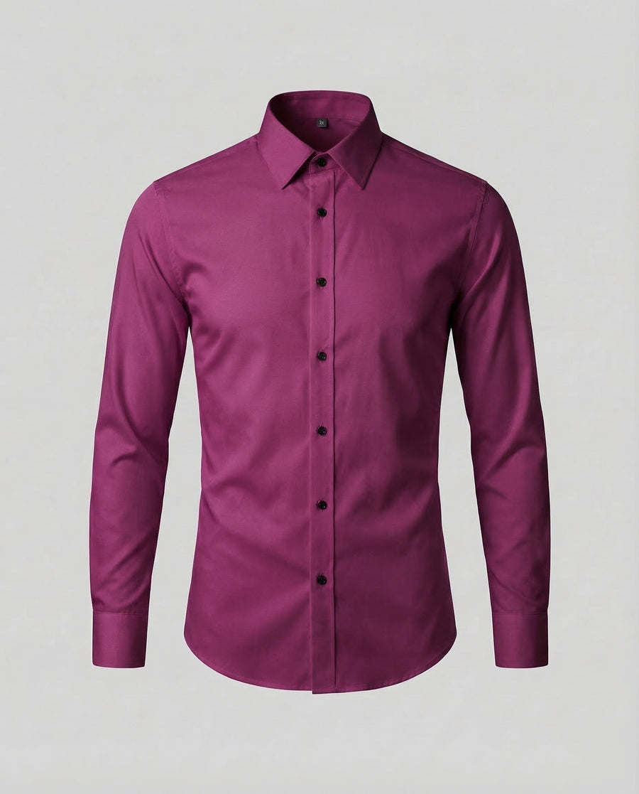 Rogier Cotton Blend Shirt in Burgunderrot