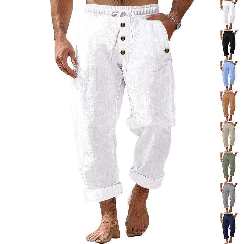 Rogier Relaxed Linen Trousers with Elastic Waist