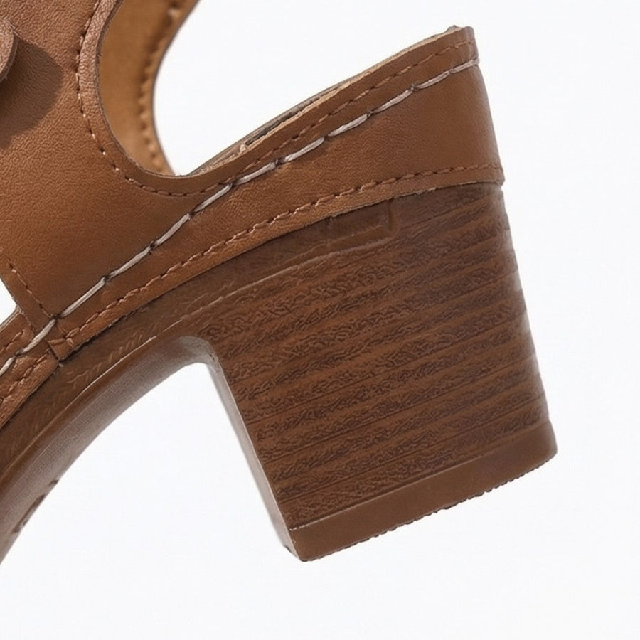 Romara Women's Block Heel Sandals with Roman Cutout