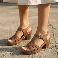 Romara Women's Block Heel Sandals with Roman Cutout