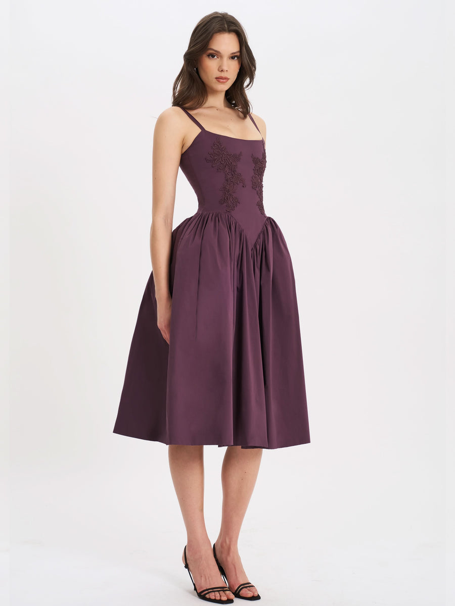 AMARA | LACE-UP MIDI DRESS