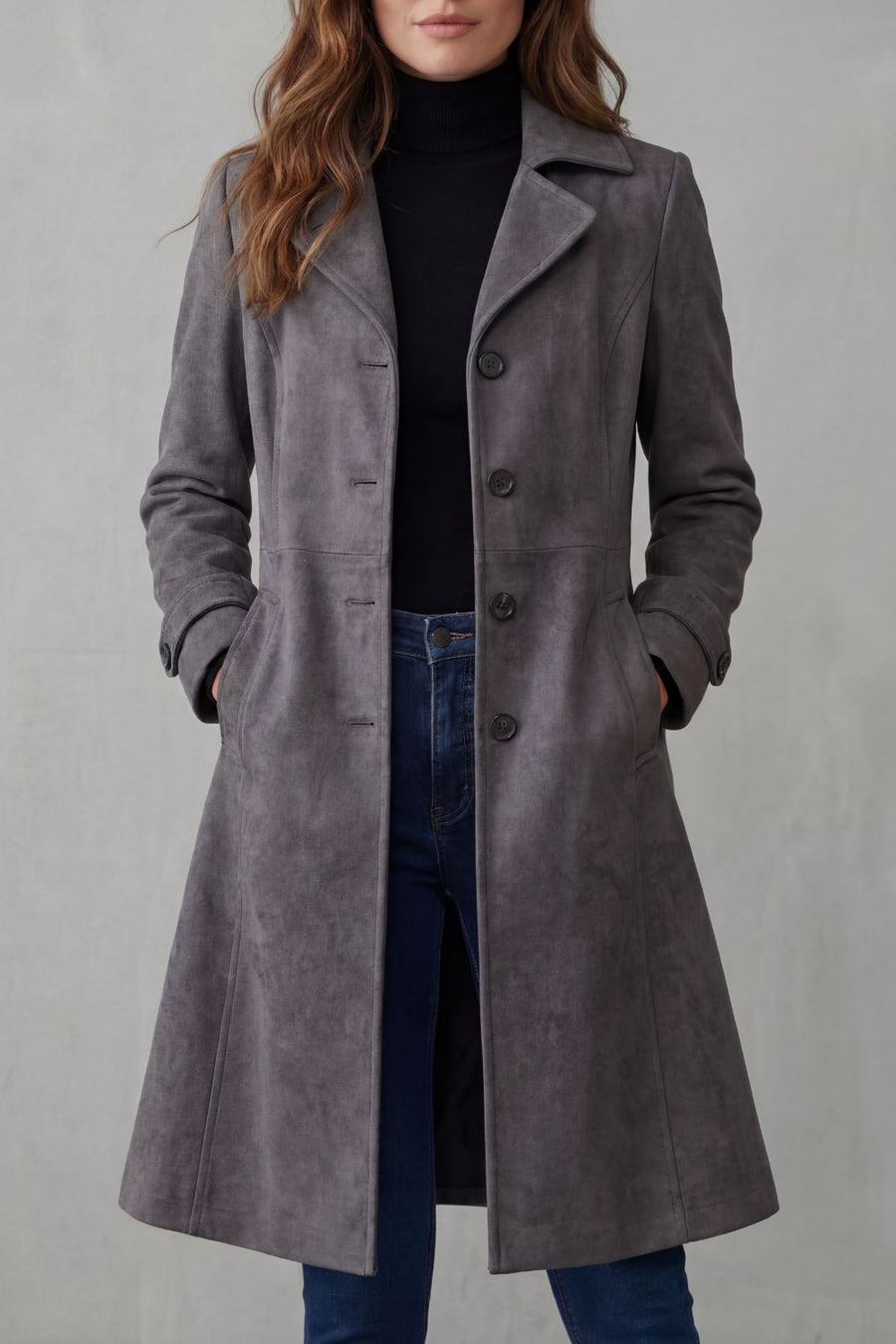 MARLOE | SUEDE LONGLINE COAT