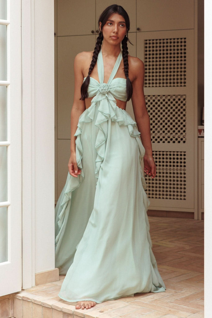SALLY | RUFFLE MAXI DRESS