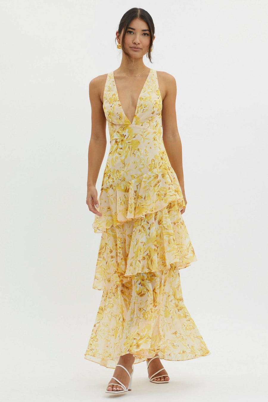 VEDA | RUFFLE MIDI DRESS