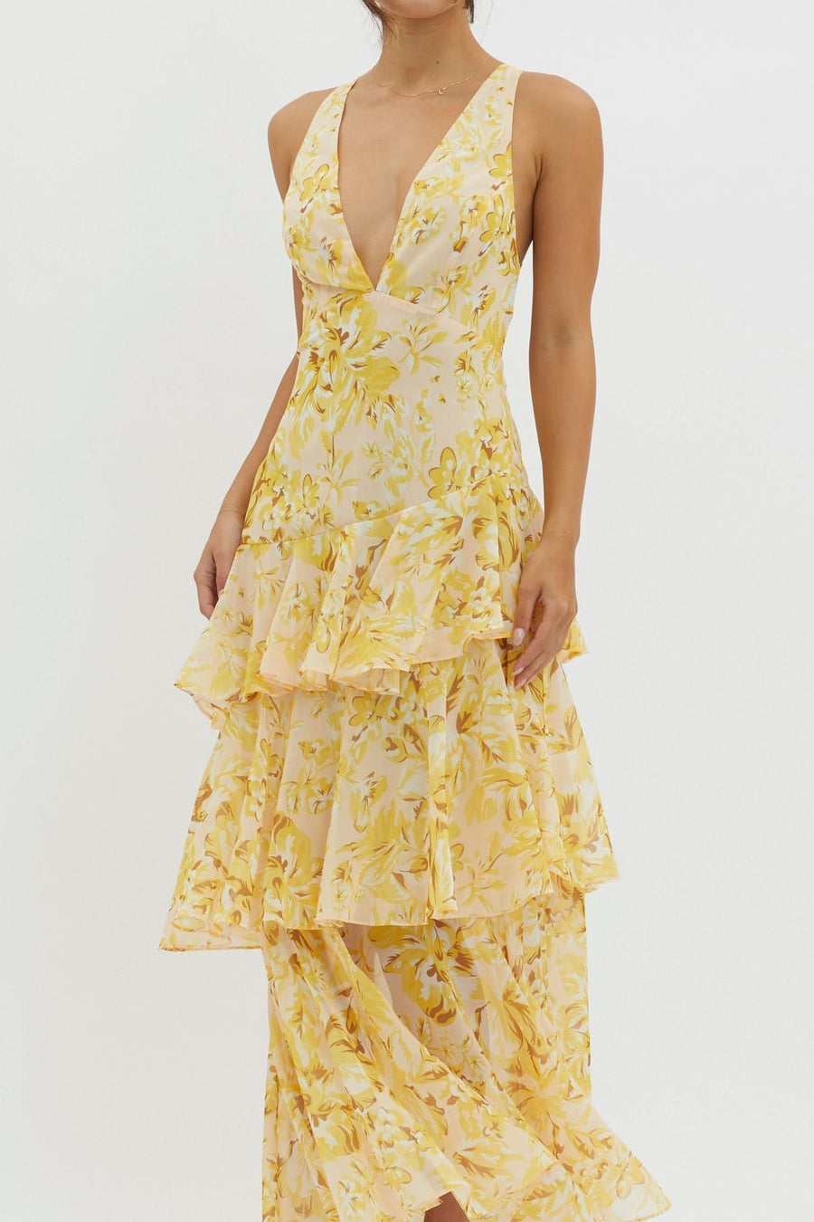 VEDA | RUFFLE MIDI DRESS