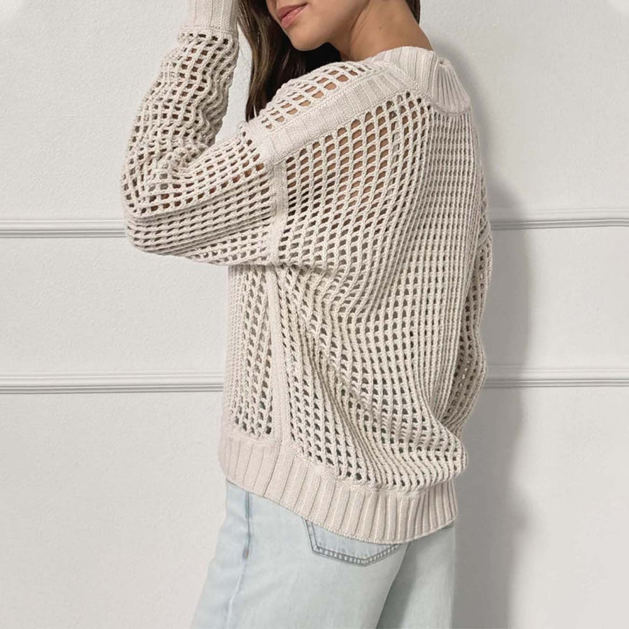 Romy Airy Knit Sweater with Zip Front