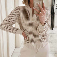 Romy Airy Knit Sweater with Zip Front